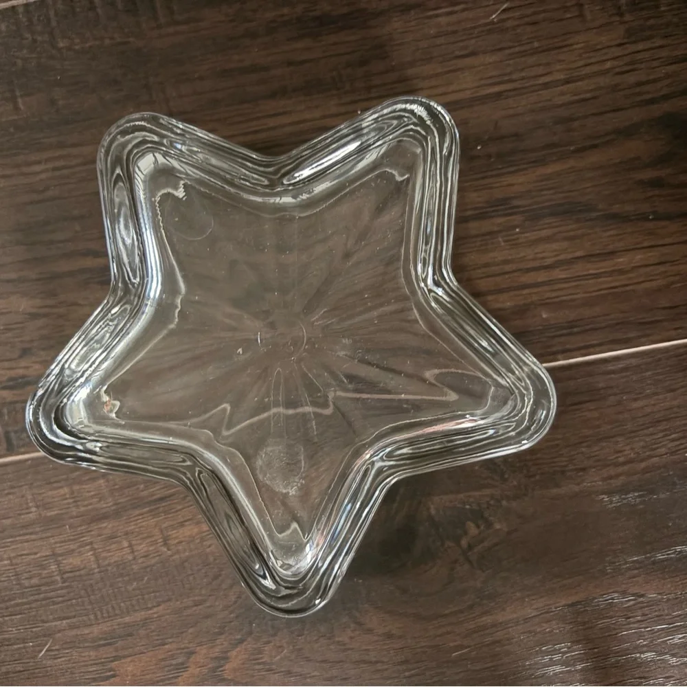 Crate and Barrel Clear Star-Shaped Glass Dish